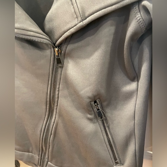 stretchy charcoal moto jacket - Picture 10 of 10